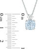 Thumbnail Image 3 of 8.0mm Cushion-Cut Lab-Created Blue Spinel and White Sapphire Pendant in Sterling Silver