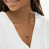 Thumbnail Image 2 of 8.0mm Cushion-Cut Green Quartz Doublet and Lab-Created White Sapphire Pendant in Sterling Silver