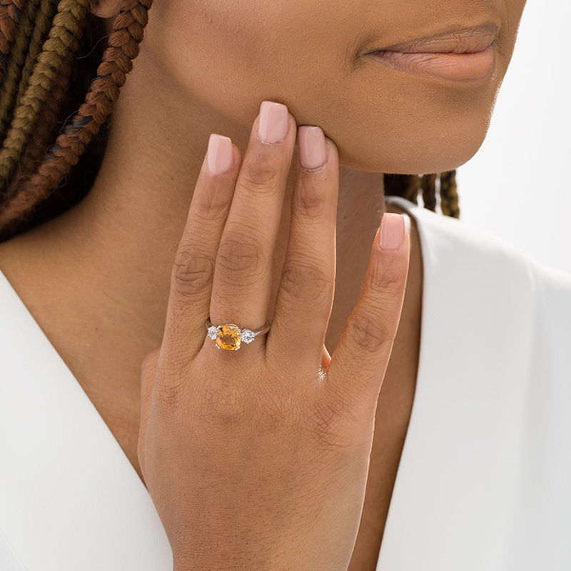 Chunky Raw Citrine Crystal Ring in Copper