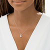 Thumbnail Image 2 of 7.5-8.0mm Button Freshwater Cultured Pearl and Lab-Created White Sapphire Pendant in Sterling Silver
