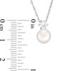 Thumbnail Image 3 of 7.5-8.0mm Button Freshwater Cultured Pearl and Lab-Created White Sapphire Pendant in Sterling Silver