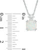 Thumbnail Image 3 of 8.0mm Cushion-Cut Lab-Created Opal and White Sapphire Pendant in Sterling Silver