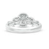 Thumbnail Image 4 of 1 CT. T.W. Oval Diamond Past Present Future® Frame Vintage-Style Engagement Ring in 14K White Gold - Size 7