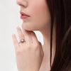 Thumbnail Image 2 of 1 CT. T.W. Enhanced Black and White Diamond Double Frame Engagement Ring in 10K Rose Gold - Size 7