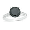 Thumbnail Image 0 of 3-3/8 CT. T.W. Enhanced Black and White Diamond Engagement Ring in 14K White Gold - Size 7