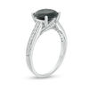 Thumbnail Image 2 of 3-3/8 CT. T.W. Enhanced Black and White Diamond Engagement Ring in 14K White Gold - Size 7