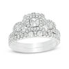 Thumbnail Image 0 of 1-1/2 CT. T.W. Princess-Cut Diamond Past Present Future® Double Frame Bridal Set in 10K White Gold