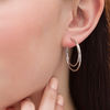 Thumbnail Image 2 of 30.0mm Diamond-Cut Double Hoop Earrings in 10K White Gold