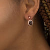 Thumbnail Image 2 of Cushion-Cut Smoky Quartz and 1/6 CT. T.W. Diamond Frame Drop Earrings in 10K Rose Gold