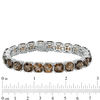 Thumbnail Image 3 of 8.0mm Cushion-Cut Smoky Quartz Line Bracelet in Sterling Silver - 7.5"