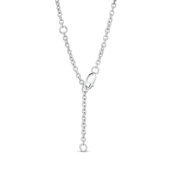 Cushion-Cut Multi-Gemstone and White Topaz Frame Four Stone Abstract Necklace in Sterling Silver