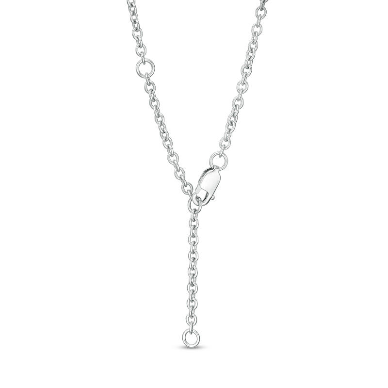 Main Image 3 of Cushion-Cut Multi-Gemstone and White Topaz Frame Four Stone Abstract Necklace in Sterling Silver