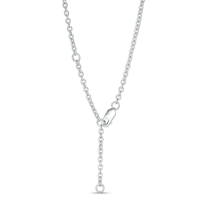 Main Image 3 of Oval and Cushion-Cut Multi-Gemstone Rope Frame Station Necklace in Sterling Silver