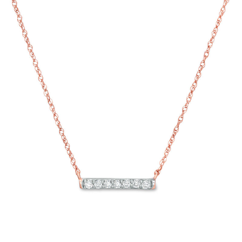 1/15 CT. T.W. Diamond Bar Necklace in 