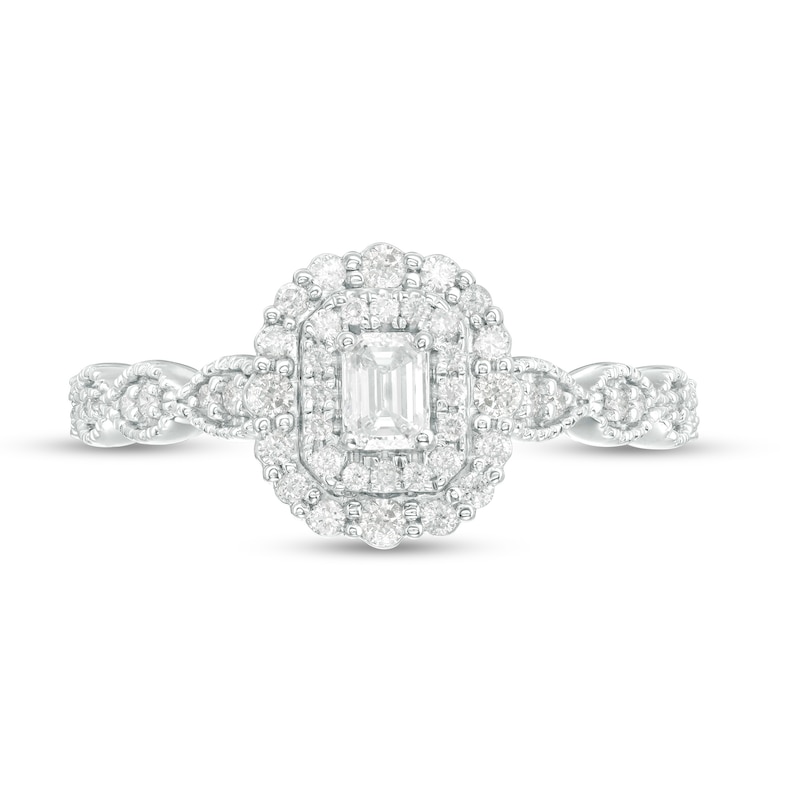 Emerald-Cut Three-Stone Diamond Engagement Ring – Unique Engagement Rings  NYC