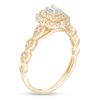 Thumbnail Image 3 of 3/8 CT. T.W. Emerald-Cut Diamond Double Frame Art Deco Vintage-Style Engagement Ring in 10K Gold