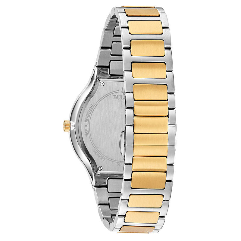 Main Image 2 of Men's Bulova Futuro Millenia Diamond Accent Two-Tone Watch with Blue Dial (Model: 98E117)