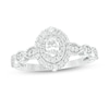 Thumbnail Image 0 of 3/8 CT. T.W. Oval Diamond Double Frame Art Deco Vintage-Style Engagement Ring in 10K White Gold