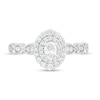 Thumbnail Image 3 of 3/8 CT. T.W. Oval Diamond Double Frame Art Deco Vintage-Style Engagement Ring in 10K White Gold