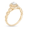 Thumbnail Image 3 of 3/8 CT. T.W. Oval Diamond Double Frame Art Deco Vintage-Style Engagement Ring in 10K Gold