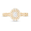 Thumbnail Image 4 of 3/8 CT. T.W. Oval Diamond Double Frame Art Deco Vintage-Style Engagement Ring in 10K Gold