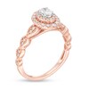 Thumbnail Image 2 of 3/8 CT. T.W. Oval Diamond Double Frame Art Deco Vintage-Style Engagement Ring in 10K Rose Gold