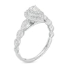 Thumbnail Image 2 of 3/8 CT. T.W. Pear-Shaped Diamond Double Frame Art Deco Vintage-Style Engagement Ring in 10K White Gold