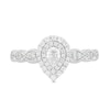 Thumbnail Image 3 of 3/8 CT. T.W. Pear-Shaped Diamond Double Frame Art Deco Vintage-Style Engagement Ring in 10K White Gold