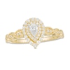 Thumbnail Image 0 of 3/8 CT. T.W. Pear-Shaped Diamond Double Frame Art Deco Vintage-Style Engagement Ring in 10K Gold