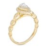 Thumbnail Image 2 of 3/8 CT. T.W. Pear-Shaped Diamond Double Frame Art Deco Vintage-Style Engagement Ring in 10K Gold