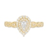 Thumbnail Image 3 of 3/8 CT. T.W. Pear-Shaped Diamond Double Frame Art Deco Vintage-Style Engagement Ring in 10K Gold
