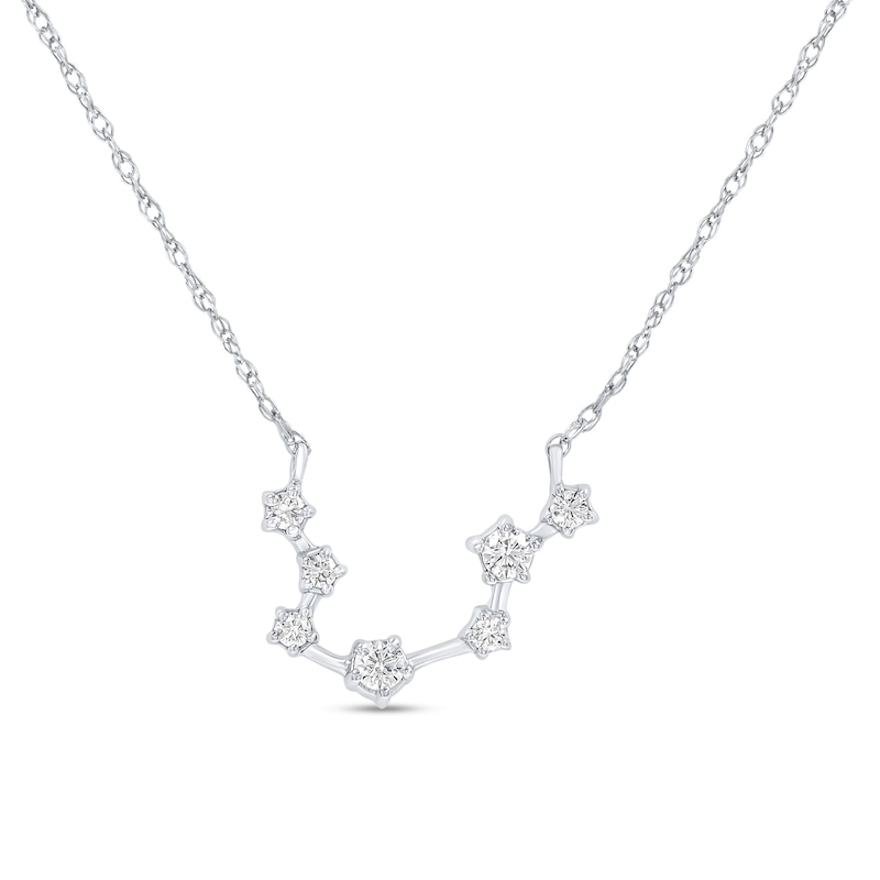 Main Image 1 of 1/5 CT. T.W. Diamond Aquarius Constellation Necklace in Sterling Silver