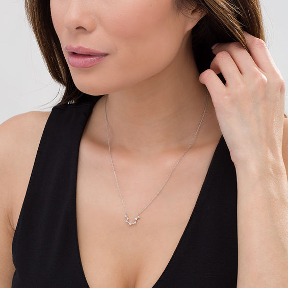 1/5 CT. T.w. Diamond Aquarius Constellation Necklace in Sterling Silver