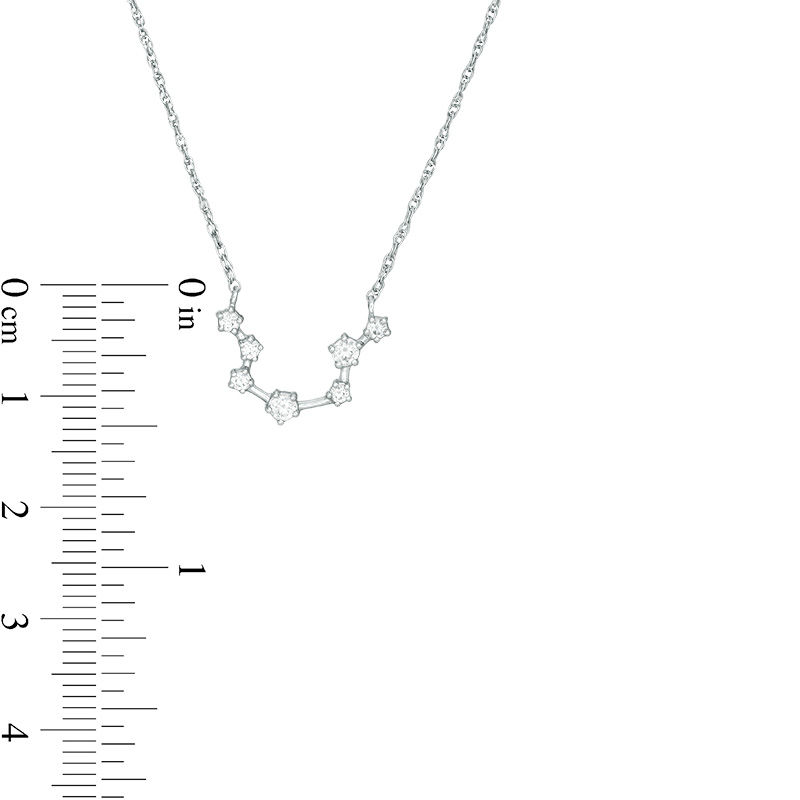 Main Image 3 of 1/5 CT. T.W. Diamond Aquarius Constellation Necklace in Sterling Silver