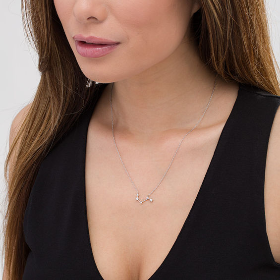 1/5 CT. T.w. Diamond Aries Constellation Necklace in Sterling Silver