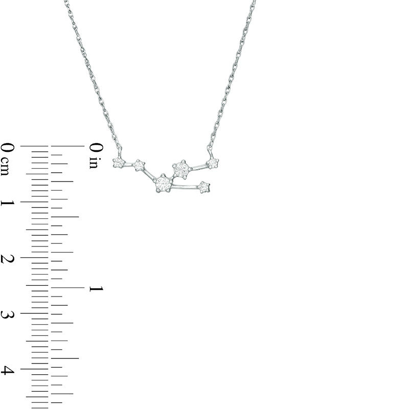 Main Image 3 of 1/5 CT. T.W. Diamond Taurus Constellation Necklace in Sterling Silver