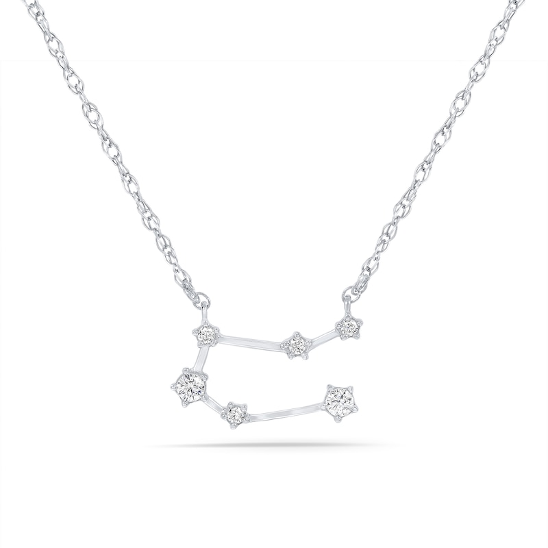 1/5 CT. T.W. Diamond Gemini Constellation Necklace in Sterling Silver