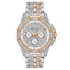 Thumbnail Image 1 of Men's Bulova Octava Crystal Accent Two-Tone Chronograph Watch with Silver-Tone Dial (Model: 98C133)