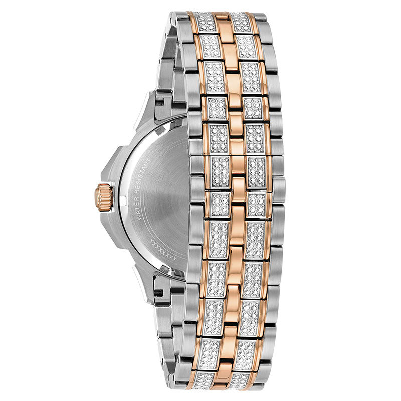 Men's Bulova Octava Crystal Accent Two-Tone Chronograph Watch with Silver-Tone Dial (Model: 98C133)