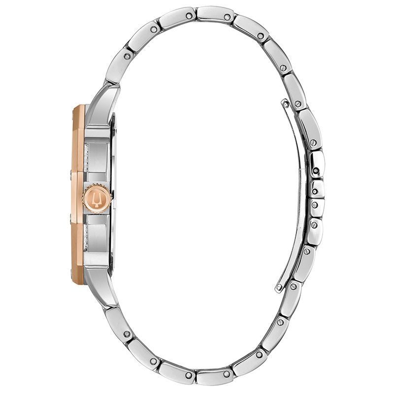 Main Image 3 of Men's Bulova Octava Crystal Accent Two-Tone Chronograph Watch with Silver-Tone Dial (Model: 98C133)