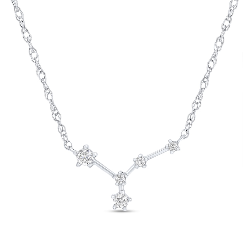 Main Image 1 of 1/5 CT. T.W. Diamond Cancer Constellation Necklace in Sterling Silver