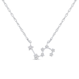 1/5 CT. T.W. Diamond Leo Constellation Necklace in Sterling Silver