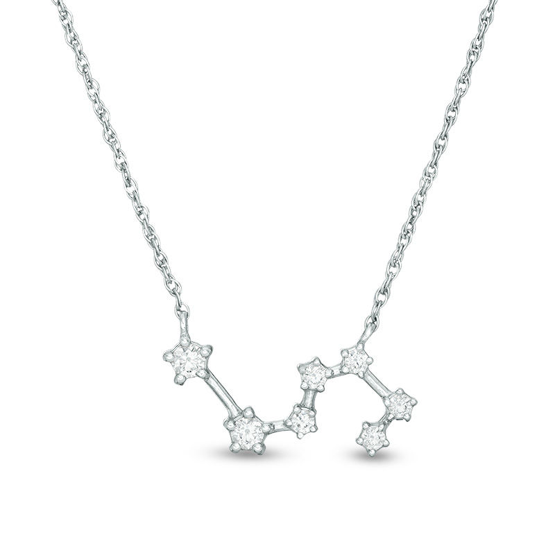 1/5 CT. T.W. Diamond Leo Constellation Necklace in Sterling