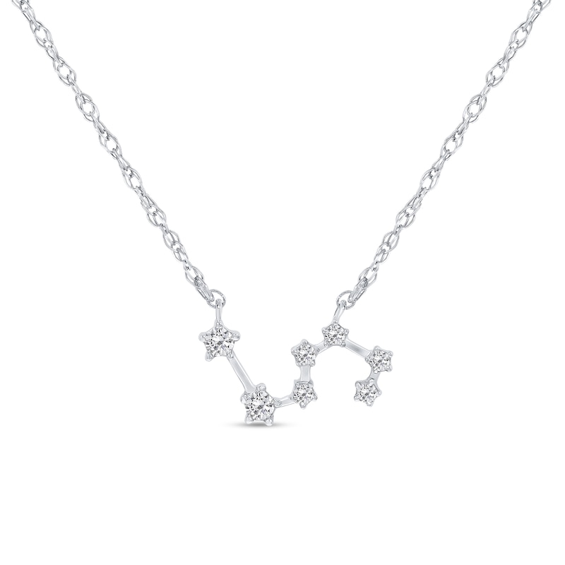 1/5 CT. T.W. Diamond Leo Constellation Necklace in Sterling Silver