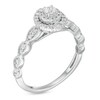 Thumbnail Image 3 of 3/8 CT. T.W. Diamond Double Frame Art Deco Vintage-Style Engagement Ring in 10K White Gold