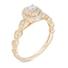 Thumbnail Image 3 of 3/8 CT. T.W. Diamond Double Frame Art Deco Vintage-Style Engagement Ring in 10K Gold