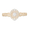 Thumbnail Image 4 of 3/8 CT. T.W. Diamond Double Frame Art Deco Vintage-Style Engagement Ring in 10K Gold
