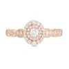 Thumbnail Image 4 of 3/8 CT. T.W. Diamond Double Frame Art-Deco Vintage-Style Engagement Ring in 10K Rose Gold