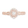 Thumbnail Image 3 of 3/8 CT. T.W. Diamond Double Frame Art-Deco Vintage-Style Engagement Ring in 10K Rose Gold