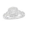 Thumbnail Image 1 of 7/8 CT. T.W. Princess-Cut Diamond Double Frame Art Deco Vintage-Style Engagement Ring in 10K White Gold